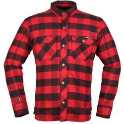 Modeka Nooner Camicia Moto, nero-rosso, dimensione M per uomo