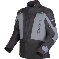 Modeka Hydron impermeabile Moto Tessile Giacca, nero-grigio, dimensione L per uomo