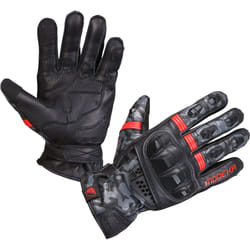 Modeka Valyant Guanti da moto, nero-rosso, dimensione XL per uomo
