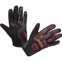Modeka Dracon Guanti da moto, nero-rosso, dimensione S per uomo