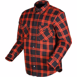 Modeka Colden Camicia da moto, nero-rosso, dimensione M per uomo
