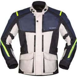 Modeka Varus impermeabile Moto Tessile Giacca, grigio-blu, dimensione XL per uomo