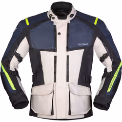 Modeka Varus impermeabile Moto Tessile Giacca, grigio-blu, dimensione XL per uomo