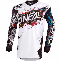 Oneal Element Villain Maglia Motocross Giovanile, bianco, dimensione L