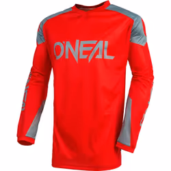 Oneal Matrix Ridewear Maglia Motocross, grigio-rosso, dimensione S per uomo