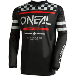 Oneal Element Squadron V.22 Maglia motocross, nero-grigio-rosso, dimensione S per uomo