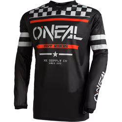 Oneal Element Squadron V.22 Maglia motocross, nero-grigio-rosso, dimensione S per uomo