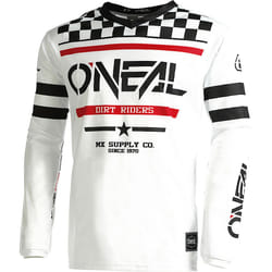 Oneal Element Squadron V.22 Maglia motocross, nero-bianco-rosso, dimensione S per uomo