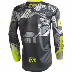 Oneal Element Camo V.22 Maglia motocross, nero-grigio-giallo, dimensione S per uomo