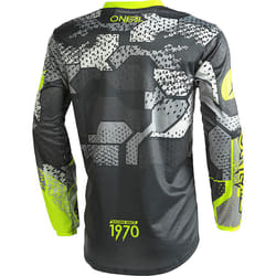 Oneal Element Camo V.22 Maglia motocross, nero-grigio-giallo, dimensione S per uomo
