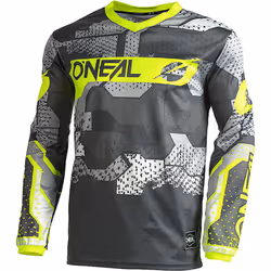 Oneal Element Camo V.22 Maglia motocross, nero-grigio-giallo, dimensione M per uomo