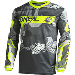 Oneal Element Camo V.22 Maglia motocross, nero-grigio-giallo, dimensione M per uomo