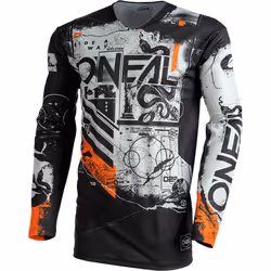 Oneal Mayhem Scarz V.22 Maglia motocross, nero-bianco-arancione, dimensione S per uomo