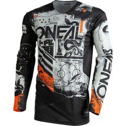 Oneal Mayhem Scarz V.22 Maglia motocross, nero-bianco-arancione, dimensione M per uomo