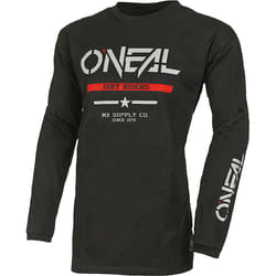 Oneal Element Cotton Squadron V.22 Maglia motocross, nero-grigio-rosso, dimensione L per uomo