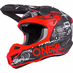 Oneal 5Series HR V.22 Casco motocross, nero-rosso, dimensione XL per uomo