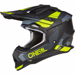 Oneal 2Series Spyde V23 Casco Motocross, nero-grigio-giallo, dimensione L per uomo