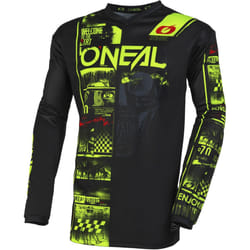 Oneal Element Attack Maglia Motocross, nero-giallo, dimensione S per uomo