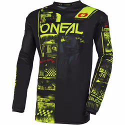 Oneal Element Attack Maglia Motocross, nero-giallo, dimensione S per uomo