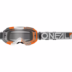 Oneal B-10 Duplex Clear Occhiali da motocross, nero-arancione per uomo