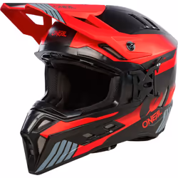 Oneal EX-SRS Hitch Casco Motocross, nero-grigio-rosso, dimensione S per uomo