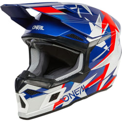 Oneal 3SRS Ride Casco Motocross, bianco-rosso-blu, dimensione 2XL per uomo