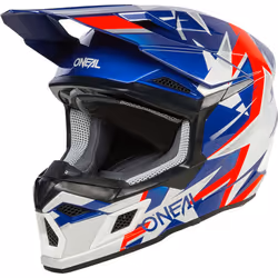 Oneal 3SRS Ride Casco Motocross, bianco-rosso-blu, dimensione 2XL per uomo