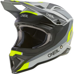 Oneal 1SRS Stream Casco da motocross, nero-grigio-giallo, dimensione S per uomo