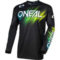 Oneal Element Voltage Maglia Motocross, nero-verde, dimensione L per uomo