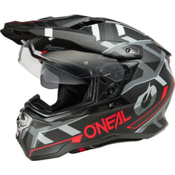 Oneal D-SRS Square V.25 Casco da motocross, nero-grigio-rosso, dimensione S per uomo
