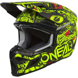 Oneal 3SRS Attack Casco da motocross per bambini, nero-giallo, dimensione XL