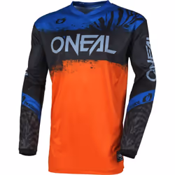 Oneal Element Shocker Maglia da motocross, nero-blu-arancione, dimensione S per uomo