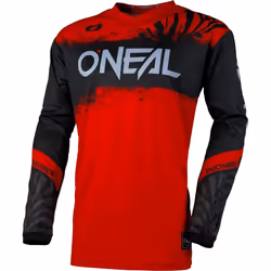 Oneal Element Shocker Maglia da motocross, nero-rosso, dimensione L per uomo