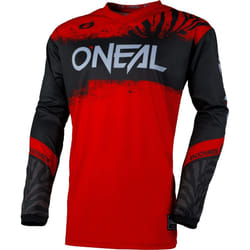 Oneal Element Shocker Maglia da motocross, nero-rosso, dimensione L per uomo