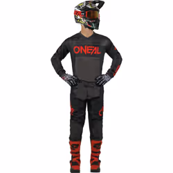 Oneal Element Racewear Pantaloni da motocross, nero-grigio-rosso, dimensione 28 per uomo - Vista aggiuntiva 4