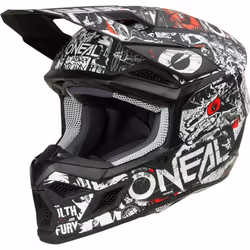 Oneal 3SRS Attack Casco da motocross, nero-bianco, dimensione M per uomo
