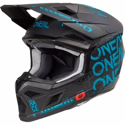 Oneal 3SRS Static Casco da motocross, nero-blu, dimensione XS per uomo