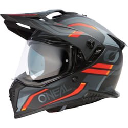 Oneal A-SRS Spike Casco da motocross, nero-grigio-rosso, dimensione S per uomo