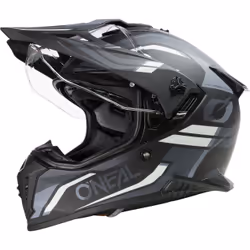 Oneal A-SRS Spike Casco da motocross, nero-grigio-bianco, dimensione M per uomo