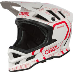 Oneal Blade Polyacrylite Strike Casco da discesa, bianco-rosso, dimensione XS per uomo