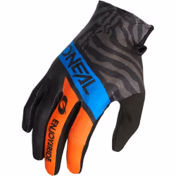 Oneal Matrix Shocker Guanti da motocross per bambini, nero-blu-arancione, dimensione S