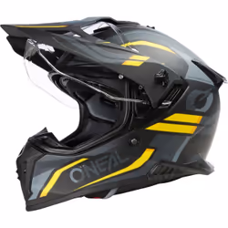 Oneal A-SRS Spike Casco da motocross, nero-grigio-giallo, dimensione XS per uomo