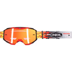 Oneal B-10 HR Occhiali da motocross, bianco-rosso per uomo