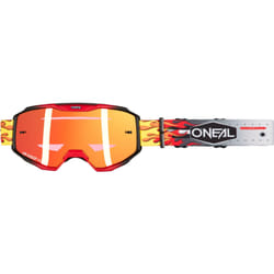 Oneal B-10 HR Occhiali da motocross, bianco-rosso per uomo