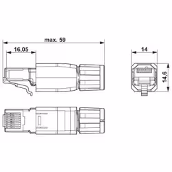 Phoenix Contact VS-08-RJ45-5-Q / IP20 RJ-45 Grigio - Vista aggiuntiva 2