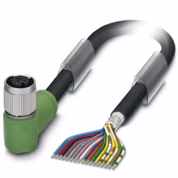 Phoenix Contact SAC-17P- 3,0-35T/FR SH SCO, 3 m, M12, Nero/Verde, -25 - 90 °C