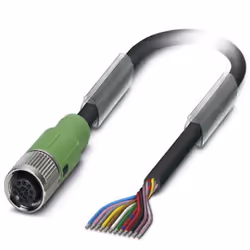 Phoenix Contact SAC-12P-MS/3,0-PUR SCO, 3 m, M12, Nero/Verde, -25 - 85 °C