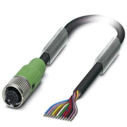 Phoenix Contact SAC-12P-MS/3,0-PUR SCO 3 m M12 Nero/Verde