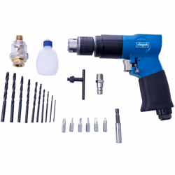 Trapano pneumatico Scheppach con set di accessori, un pratico aiutante nella tua officina, leggero e compatto. Contenuto incl ...