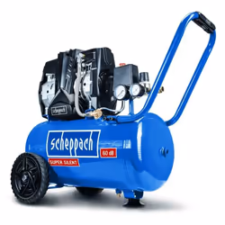 COMPRESSORE SUPERSILENZIATO BICILINDRICO 1,5 HP 8 BAR 24L SCHEPPACH HC25Si L'HC25Si di Scheppach è silenzioso e potente allo ...